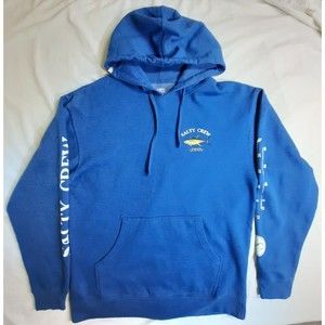 Salty Crew Ahi Mount Pullover Hoodie Royal Blue Mens Large Yellowfin Fishing